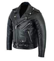 Vente en gros Veste en cuir véritable pour hommes style Brando Perfecto de moto Veste de motard noire Service personnalisé OEM