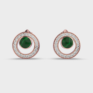 Green Emerald Cut Moissanite Engagement <b>Earrings</b> 925 <b>Silver</b> Bezel <b>Set</b> Wedding Push Back <b>Stud</b> <b>Earrings</b> with Charm - Product Image 3