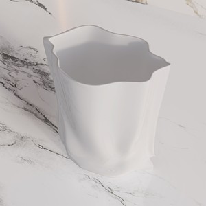 White Minimalist Ceramic Tabletop <b>Vase</b> 24cm with <b>Unique</b> Design - Product Image 2