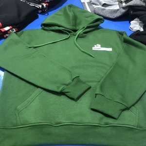 Custom OEM Winter Solid <b>Green</b> Color Unisex Fleece <b>Hoodie</b> with Digital Printing or Embroidery Logo Plain Dyed - Product Image 1