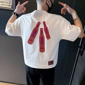เสื้อยืดผู้ชายผ้าฝ้ายเรียบแบบขายส่ง ทรงปกติ ไซส์ใหญ่ แห้งเร็ว กันยับ น้ำหนัก 220 กรัม ปักลาย สไตล์ทางการและสตรีทแวร์ - Product Image 5