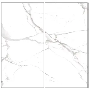 White Floor Wall Tiles Size 600x1200mm Glossy Glazed Porcelain Polished Floor Wall Tiles Collection From India