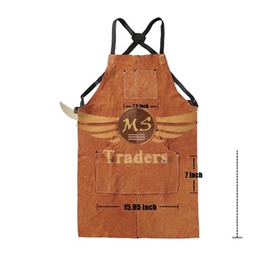 New Arrival High Quality Custom Heat Flame Resistant Heavy Duty Welding Leather Work Shop Tool Apron Ladies Men's Aprons - Product Image 1