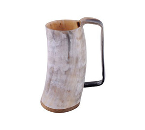 Cone-Shaped Natural Horn Mug with <b>Stand</b> Handgrip Custom Size Eco-Friendly Keeps Drinks Hot/Cold White Box Packaging Back School - Product Image 4