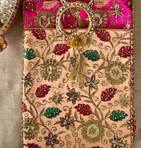 Indian/Pakistani Wedding Favor Bags Pooja Party Favor Lohri Eid Mehndi Sangeet Bulk Return Gift Bags Embroidered <b>Colourful</b> Purse - Product Image 1