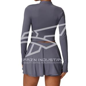 Ensemble d'uniformes de tennis pour femmes Fabricant d'équipement d'origine Vente en gros Séchage rapide Respirant Tissu Spandex / Nylon Tenue de sport d'équipe pour les matchs - Product Image 5