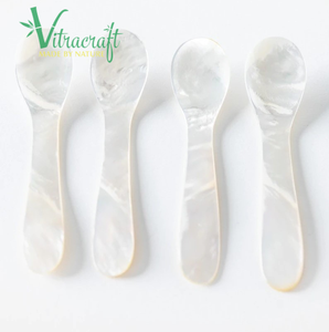 Vente en gros cuillères en nacre jaune naturelle Personnalisez avec gravure sur logo personnalisé Parfait pour servir du caviar Taille 9cm - Product Image 6