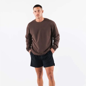 "T-shirt à manches longues et col rond 100% coton personnalisé de haute qualité: T-shirt pour homme vierge 230gsm" - Product Image 1