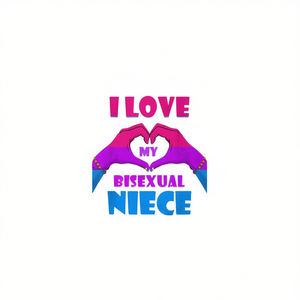 T-shirt I Love My Bisexual Niece, design drapeau de la fierté, noir, unisexe, col rond, manches courtes, pour adulte - Product Image 3
