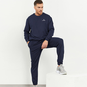 Ensemble de survêtement en coton bleu personnalisé vente en gros 2025 Offre Spéciale Collection hiver Survêtement pour hommes grande taille Combinaison de jogging respirante - Product Image 2