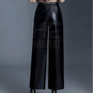 Pantalon en cuir élégant pour femme, coupe slim, en cuir souple, confortable pour les tenues décontractées - Product Image 2