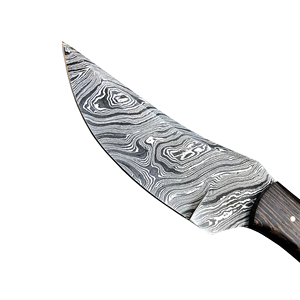 Couteau de chasse de luxe personnalisable OEM, couteau de survie extérieur haut de gamme unique forgé à la main, manche en bois, étui en cuir, acier - Product Image 4