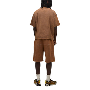 T-shirt personnalisé délavé à l'acide, effet usé, en coton biologique respirant, style urbain durable, personnalisation OEM - Product Image 2