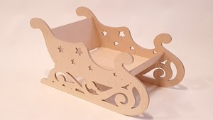 Traîneau de Noël élégant en bois pour les vacances panier de traîneau de table décoration de festival de maison de Noël décor intérieur et extérieur - Product Image 5