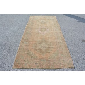 Alfombra turca Vintage verde Beige clásica, 4,6x9,8 pies, área grande, diseño de retazos, Material de lana, respaldo de látex para pasillo y dormitorio - Product Image 1