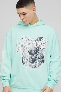 เสื้อฮู้ดดี้ผู้ชายผ้าฝ้ายคุณภาพสูง 400gsm ทรงโอเวอร์ไซส์ สตรีทแวร์แบบกำหนดเอง คอฮู้ด ลายเรียบ สีพื้น ผ้าฟลีซกันลมสำหรับฤดูหนาว - Product Image 3