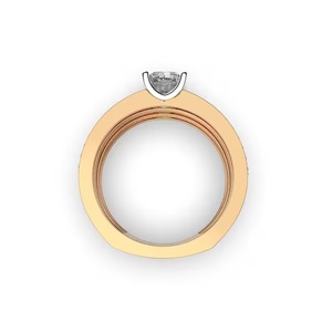 Bague rayonnante en or jaune massif 14 carats laboratoire créé bijoux de fiançailles en diamant F couleur VS1 clarté pour la fabrication de bijoux cadeau pour elle - Product Image 4