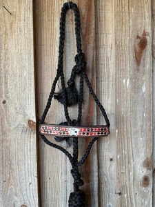 Têtière en cuir à double couture avec motif floral, licol de cheval western, collier de tête pour écurie extérieure - Product Image 4