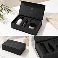 Boîte cadeau en carton magnétique avec doublure en EVA noir mat écologique, emballage personnalisé pour cosmétiques avec insert