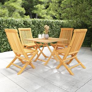 Modern Solid Teak Wood <b>Stackable</b> Folding Garden <b>Chair</b> Natural Color <b>Outdoor</b> Patio Dining - Product Image 5