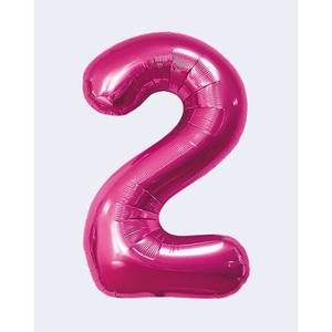Palloncini Numero Fucsia N2 100cm, Confezione da 12 Pezzi per Feste - Product Image 1