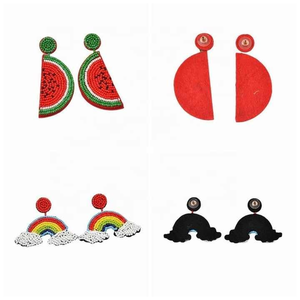 ต่างหูวินเทจปักลายลูกปัดคุณภาพดี งานปักมือ ราคาถูก - Product Image 3