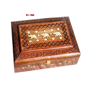 <b>Wooden</b> Hand-Carved Jewelry <b>Box</b> Artisan Crafted Decorative Storage <b>Box</b> <b>for</b> Rings Earrings and Keepsakes Vintage-Style Carved - Product Image 1