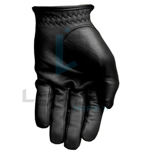 Nouvelle fabrication Cabretta cuir noir sublimé Cabretta gants de golf en cuir avec échantillonnage personnalisé gants de golf en cuir chaud - Product Image 4