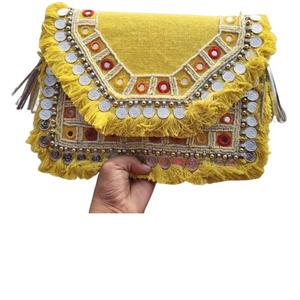 Haute qualité femmes pochette nouveauté mode soirée sac à main fabriqué à la main Jute pièce sac gourou Kirpa exportation maison inspiré - Product Image 3