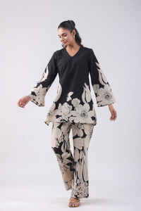 Ensemble de cordons de vêtements de fête de créateur avec impression fantaisie pour femmes au prix de gros beau tissu en coton de haute qualité - Product Image 5