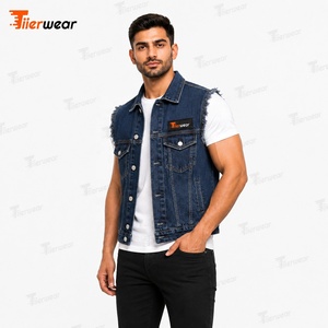 Chalecos Vaqueros de Mezclilla para Hombre, Fabricante, Venta al por Mayor, Chaleco Vaquero Personalizado, Sin Mangas, Ropa de Trabajo, Moda Urbana, Algodón - Product Image 2