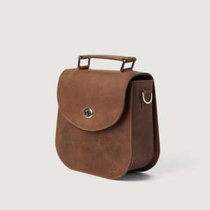 Sac à bandoulière vintage en cuir beige élégant pour femme avec sangle croisée - Product Image 5