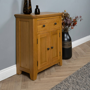Solid Oak Accent Sideboard with Drawer and Cupboard for Home Living Room Hotel or Apartment Furniture - Product Image 4