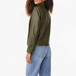 La mejor chaqueta de piel de oveja para mujer del fabricante, ropa larga de algodón transpirable de Color sólido con bolsillos para venta al por mayor - Product Image 3