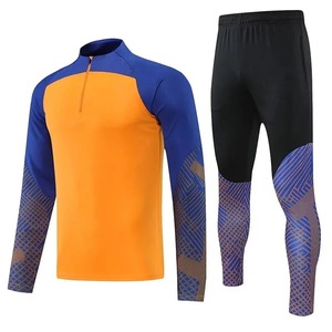 Ensembles de maillots de football pour hommes Ensemble de sport pour hommes Survêtement d'entraînement de football Maillots à manches longues Hauts et pantalons à fermeture éclair Gym Jogging - Product Image 1