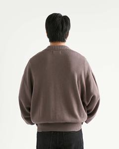 High Quality <b>Men's</b> Autumn Casual <b>Long</b>-Sleeve V-Neck <b>Cardigan</b> Loose Fit Custom Private Logo Embroidered 100% Cotton Knitted - Product Image 2