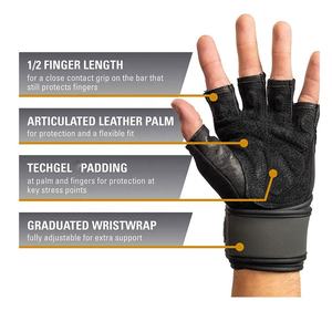 Meilleure vente Gants de gymnastique pour hommes Gants de sport d'entraînement en cuir demi-doigt Gants de musculation Gants de fitness - Product Image 4