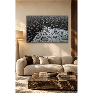 Gouttes d'eau Fida sur toile noire imprimée - Product Image 2