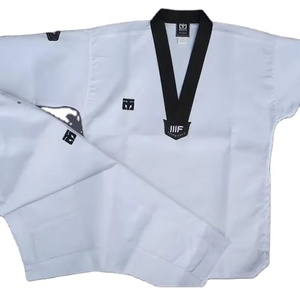 Uniforme de Taekwondo Dobok en Oferta, Cintura Alta, Cuello en V, Traje de Artes Marciales para Niños y Adultos, Transpirable, Ligero, Ropa de Entrenamiento OEM - Product Image 4