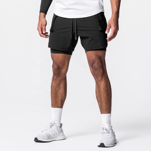 Short de sport 2 en 1 en polyester à séchage rapide avec logo personnalisé Short de sport pour homme pour la course à pied, le fitness et l'entraînement - Product Image 5