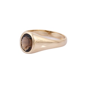 Handmade Natural Oval Smoky Topaz <b>Men</b> <b>Ring</b> 14K Solid Yellow Gold Gemstone <b>Rings</b> Fine Jewelry Anniversary Gift <b>for</b> <b>Men</b> - Product Image 3