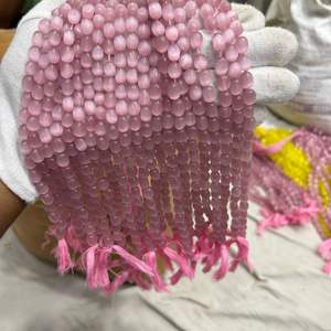 AAA Monalisa cuentas de vidrio ovaladas Rosa monalisha - Product Image 3