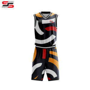 Fabricant d'uniformes de basket-ball fournisseur de qualité personnalisée en gros dernier design d'uniforme de basket-ball noir pour jeunes - Product Image 1