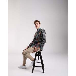 Imperio Shop camicia fantasia da uomo Slim Fit a maniche lunghe taglia blu camicia fantasia slim fit - Product Image 3