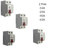 Disjoncteur RCCB 2P 40A 230-400V IP20 Disjoncteur à courant résiduel en plastique ABS avec protection contre les surintensités et les surcharges
