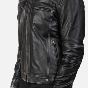 Trendy Custom Leather <b>Jacket</b> Men 2026 Premium Genuine Leather Outerwear OEM <b>Biker</b> Style Streetwear Fashion <b>jacket</b> for men - Product Image 6