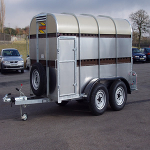 12ft X 5ft8 Horse Livestock <b>Trailer</b> with Dual Axle and Aluminum Body 4500lbs Payload for 4WD Vehicles - Product Image 1