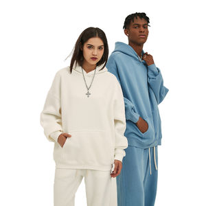 Ensemble de survêtement unisexe en coton 100% 420 g/m², pantalon de survêtement surdimensionné, sweat-shirt, haute qualité, personnalisé, devant uni, décontracté, grande taille - Product Image 3