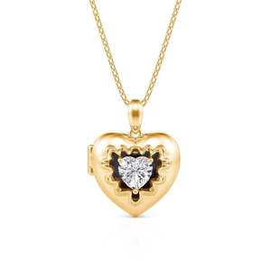Jeulia Personalized Heart Photo <b>Locket</b> Necklace with Birthstone - Product Image 2