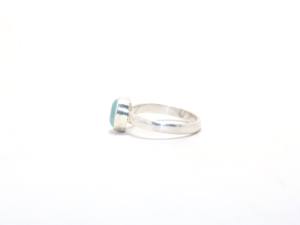 แหวนพลอยคาลซิโดนีธรรมชาติทำจากเงินสเตอลิง925ปรับแต่งได้เครื่องประดับวินเทจสไตล์มินิมอล - Product Image 5